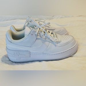 Nike Air Force 1 Shadow - triple white - women’s size 9.5